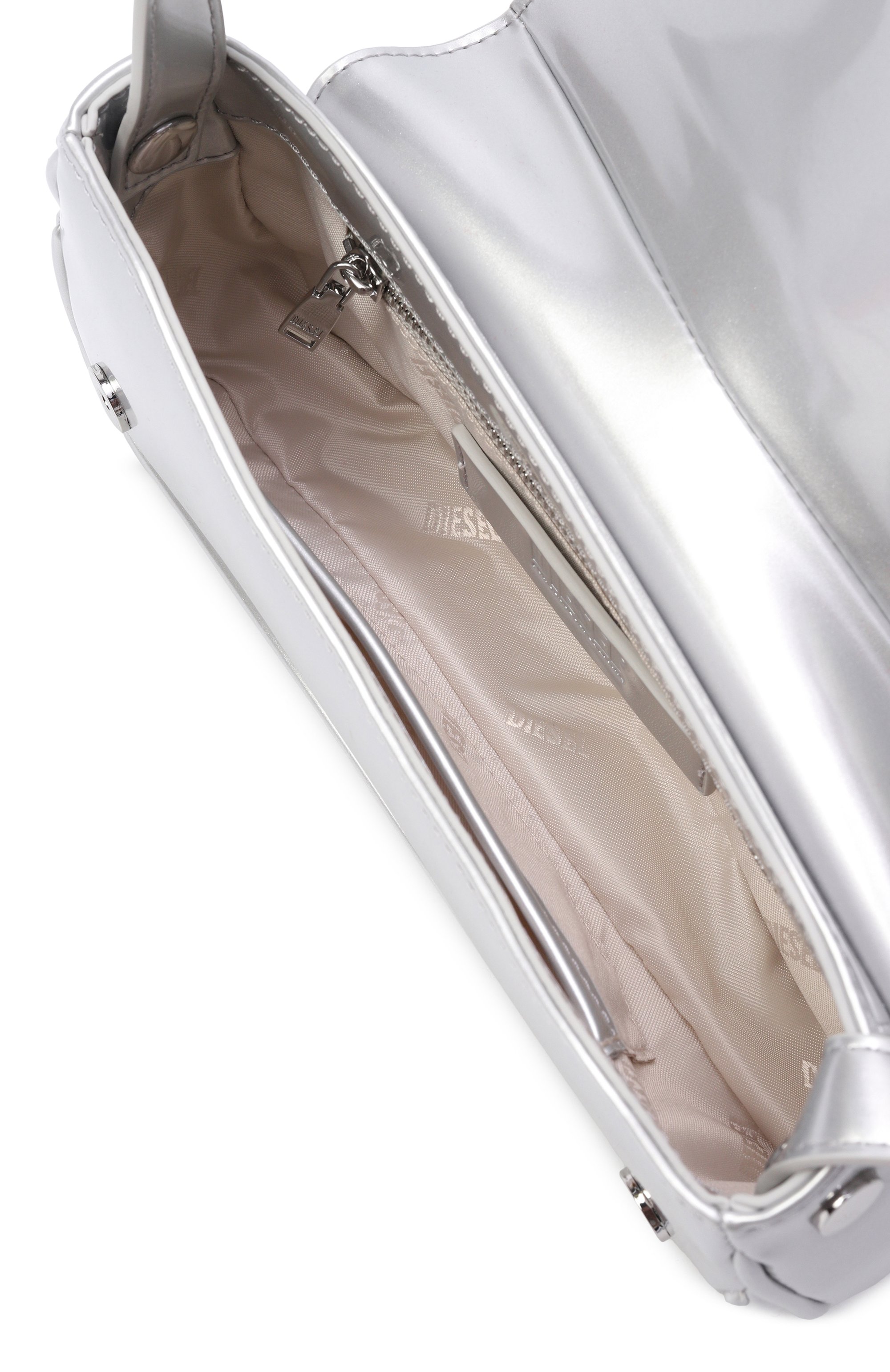 Сумка play DIESEL серебряного цвета по цене 33400 руб., арт. X10202/P8950, фото 5 Сумка play DIESEL, арт. X10202/P8950, фото 5