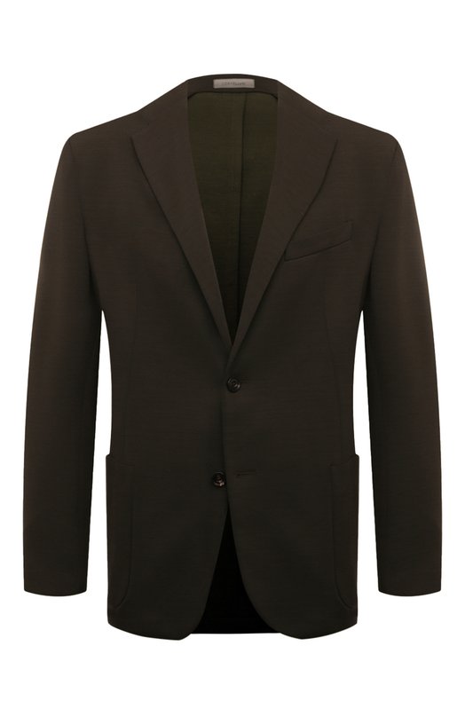 Пиджак из шерсти и хлопка Corneliani 93X523-9318800 Хаки 93X523-9318800