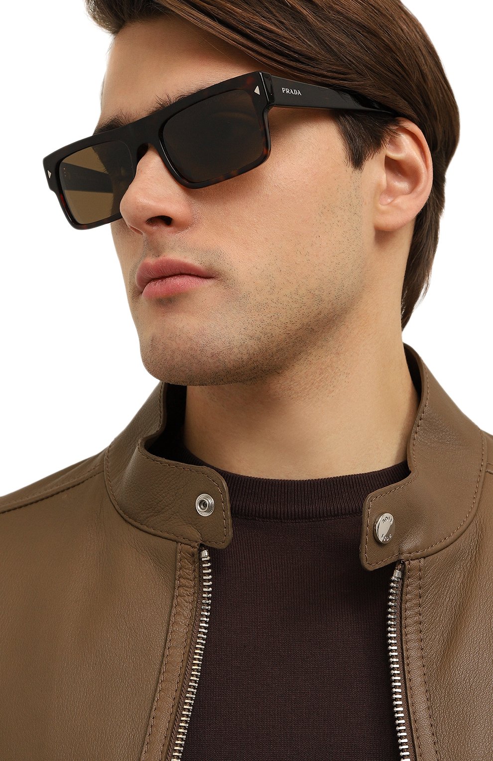 Солнцезащитные очки PRADA коричневого цвета по цене 62350 руб., арт. A10S-17N01D, фото 3 Солнцезащитные очки PRADA, арт. A10S-17N01D, фото 3