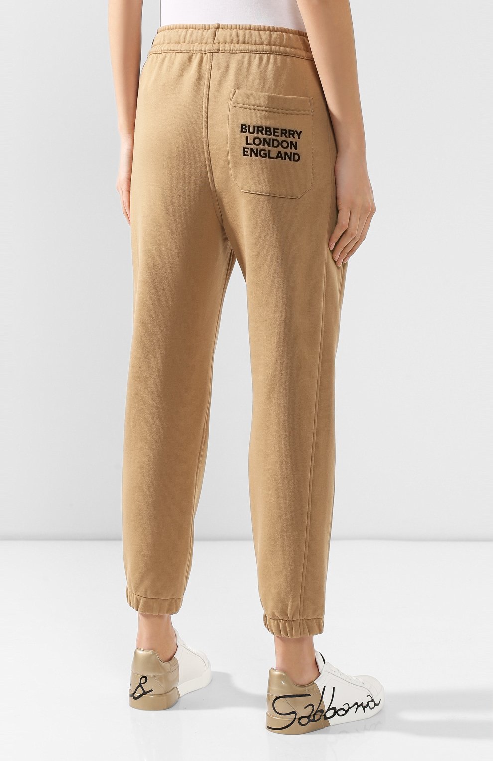 Хлопковые джоггеры BURBERRY бежевого цвета по цене 62500 руб., арт. 8020831, фото 4 Хлопковые джоггеры BURBERRY, арт. 8020831, фото 4
