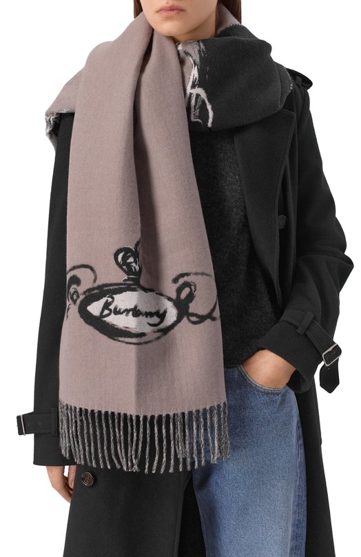 Кашемировый шарф Burberry 8110148 Бежевый  8110148 Фото 3