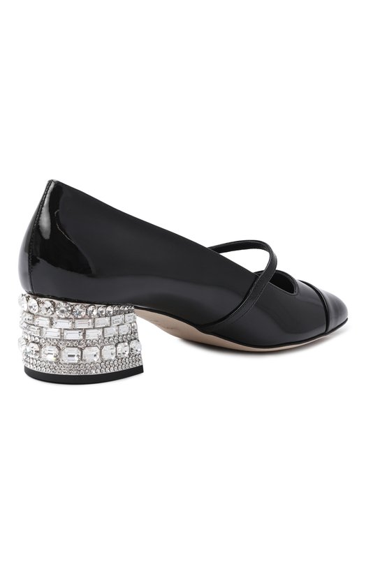 Кожаные туфли Elisa 45 Jimmy Choo ELISACRYSTAL45PAT Чёрный  ELISACRYSTAL45PAT Фото 5