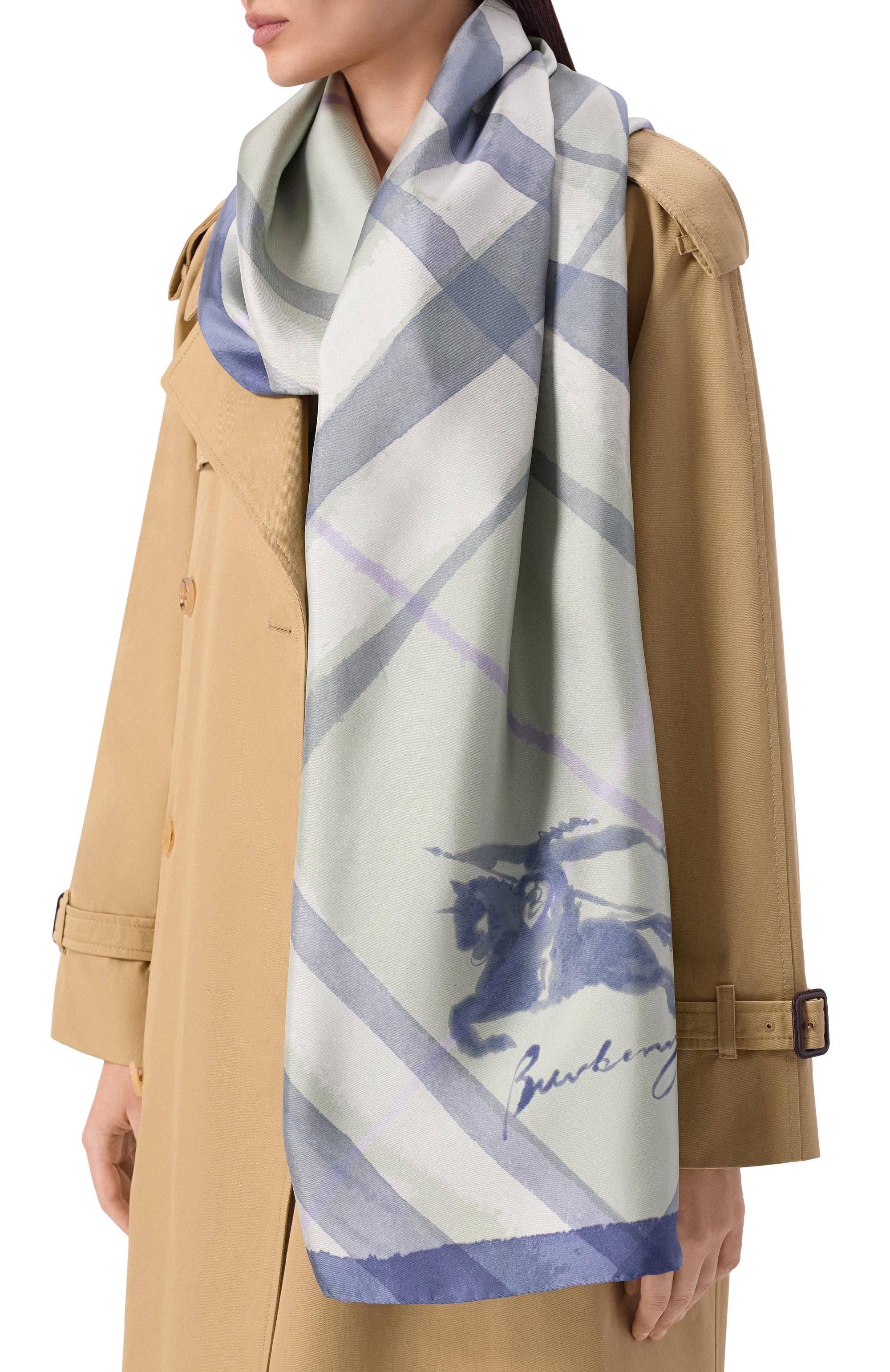 Шелковый шарф BURBERRY, арт. 8120310, фото 2