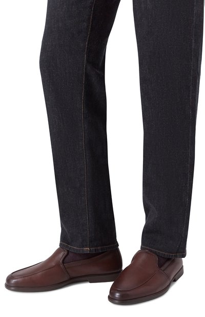 Кожаные лоферы malibu SANTONI, арт. MGAG18829DKTS0MS, фото 3