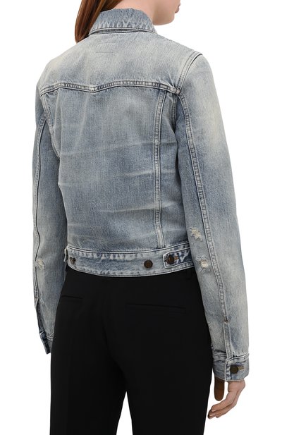 Джинсовая куртка SAINT LAURENT голубого цвета по цене 138500 руб., арт. 653464/Y864L, фото 4 Джинсовая куртка SAINT LAURENT, арт. 653464/Y864L, фото 4