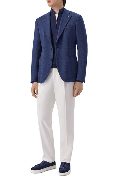 Шерстяной пиджак SARTORIA LATORRE темно-синего цвета по цене 123000 руб., арт. JEF74/JJ196, фото 2 Шерстяной пиджак SARTORIA LATORRE, арт. JEF74/JJ196, фото 2