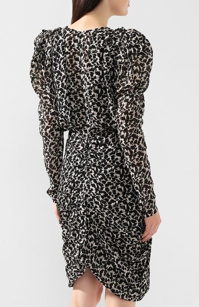 Платье из вискозы ISABEL MARANT черно-белого цвета по цене 77550 руб., арт. R01578-19H032I/ISS0LYA, фото 4 Платье из вискозы ISABEL MARANT, арт. R01578-19H032I/ISS0LYA, фото 4