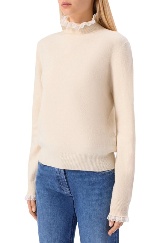 Шерстяной свитер OLOLOL OLKN033/101/BASE Кремовый  OLKN033/101/BASE Фото 3