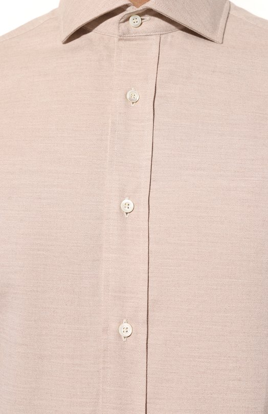 Хлопковая рубашка Brunello Cucinelli MA7520627 Бежевый  MA7520627 Фото 5