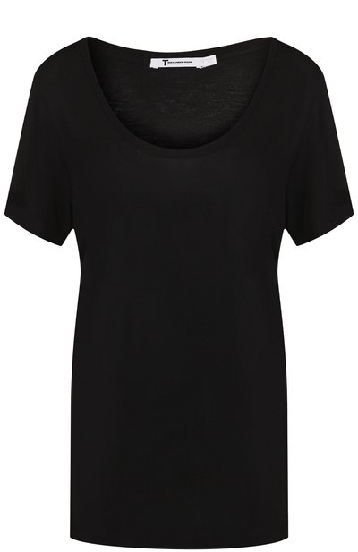 Женская однотонная футболка с круглым вырезом из вискозы ALEXANDERWANG.T, арт. 4C281004A0