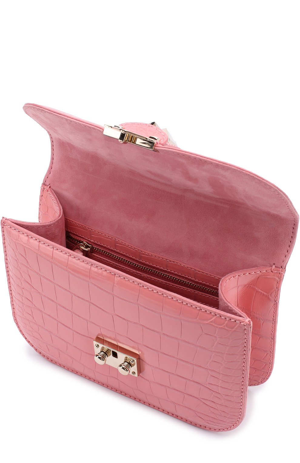 Сумка glam lock small из кожи крокодила VALENTINO, арт. MW0B0312/C0D, фото 4