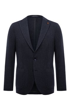 Мужской пиджак из шерсти и хлопка SARTORIA LATORRE темно-синего цвета, арт. JD74/JG106 | Фото 1 (Рукава: Длинные; Материал внешний: Шерсть, Хлопок; Драгоценные камни: Проставлено; Длина (для топов): Стандартные; Материал сплава: Проставлено; Пиджаки М: Прямой; 1-2-бортные: Однобортные; Стили: Классический; Случай: Формальный, Повседневный)
