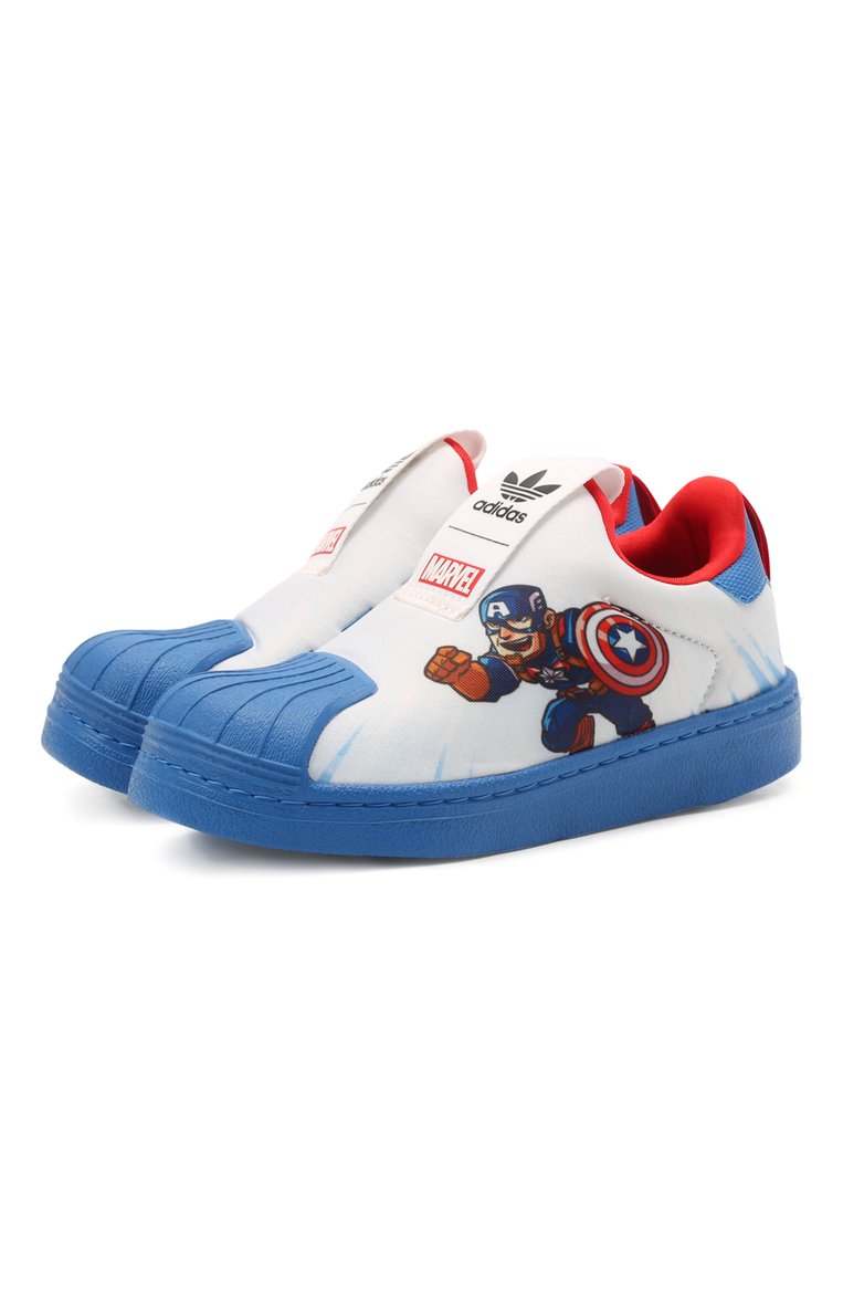 Детские кеды superstar 360 ADIDAS ORIGINALS белого цвета, арт. FX4879 | Фото 1 (Материал внутренний: Текстиль; Материал внешний: Текстиль; Региональные ограничения белый список (Axapta Mercury): RU; Мальчики Кросс-КТ: Обувь-низкие; Тематический товар: Marvel; Нос: Не проставлено)