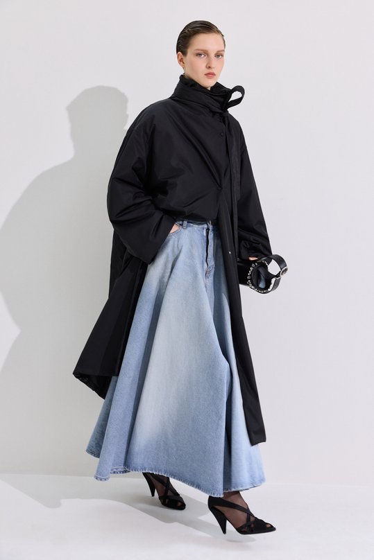 Джинсовая юбка Godet Balenciaga 856906/TTWB1 Голубой  856906/TTWB1 Фото 6