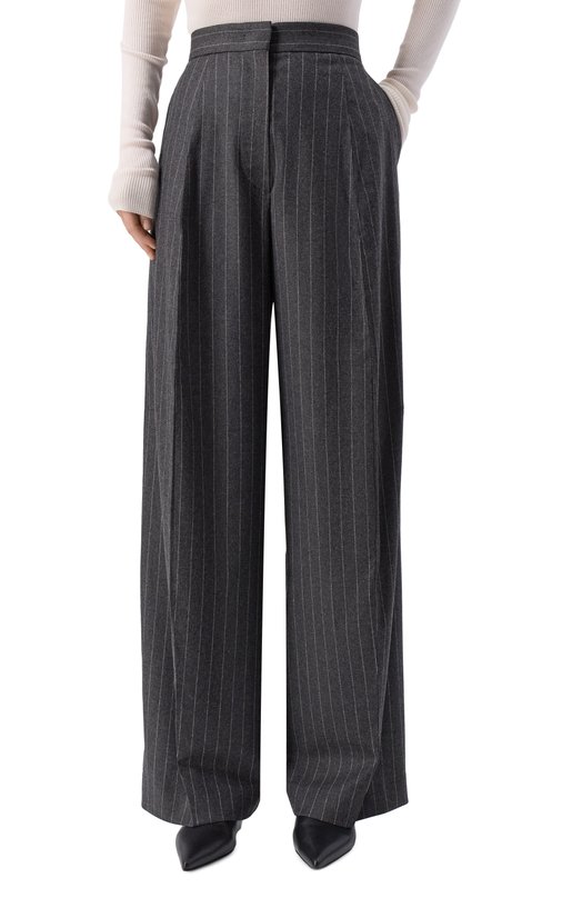 Брюки из шерсти и вискозы Sportmax BELGI01234 Серый  BELGI01234 Фото 3