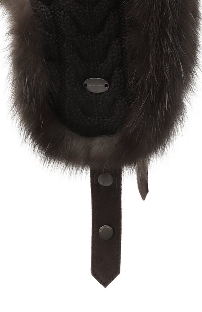 Утепленная шапка-ушанка с отделкой из соболя BLACK SABLE, арт. BS-24005EB, фото 3