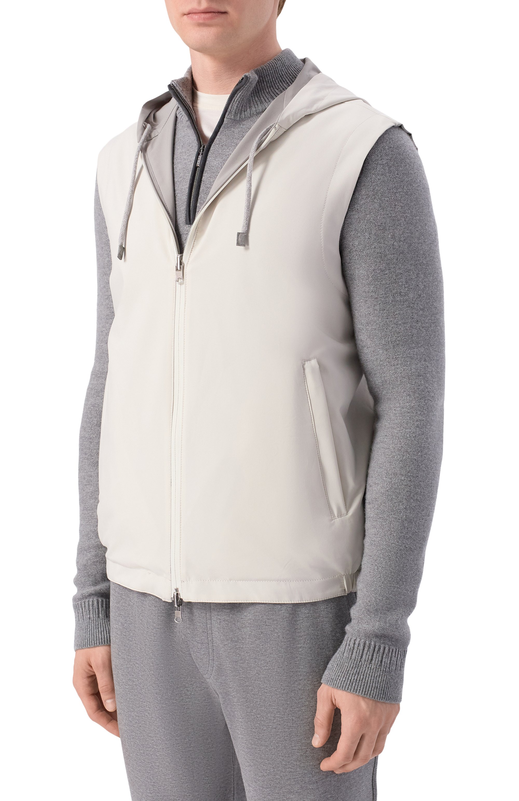 Двусторонний жилет ANDREA CAMPAGNA серого цвета по цене 124000 руб., арт. M0D=RICK/AMEDE0, фото 6 Двусторонний жилет ANDREA CAMPAGNA, арт. M0D=RICK/AMEDE0, фото 6