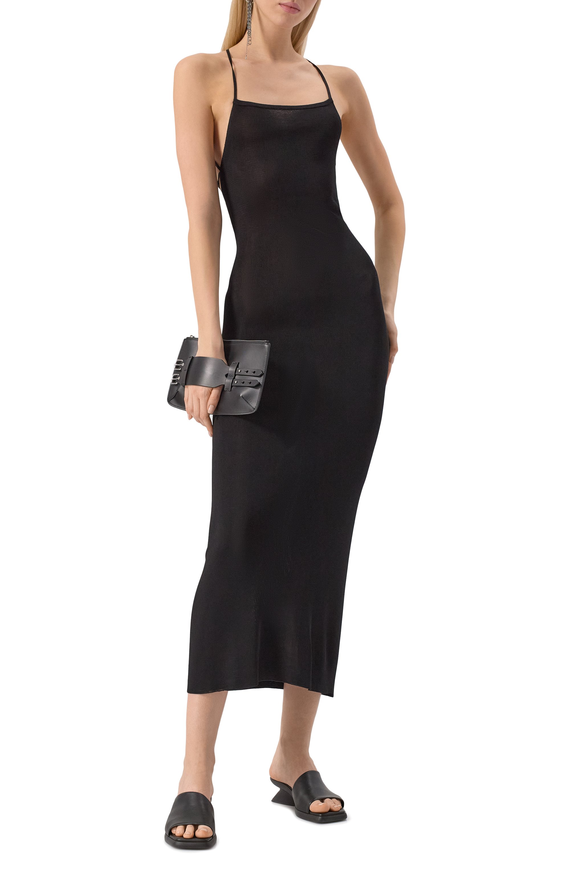 Платье из вискозы ISABEL BENENATO черного цвета по цене 63800 руб., арт. DK19S25, фото 2 Платье из вискозы ISABEL BENENATO, арт. DK19S25, фото 2