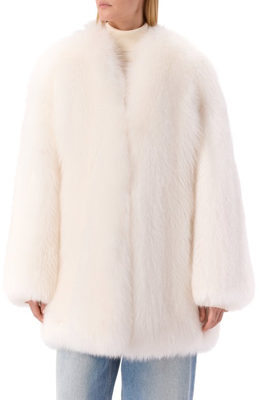 Шуба из лисы Giulia Gurman J3W44 Белый  J3W44 Фото 3