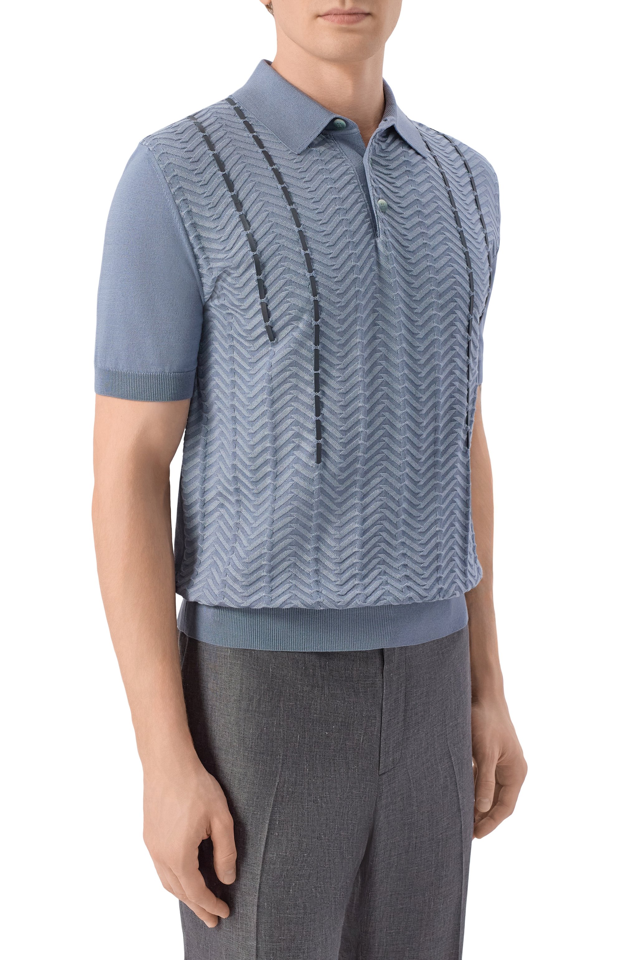 Поло из шелка и хлопка ZILLI, арт. KBP002M0144VBRDG0, фото 3