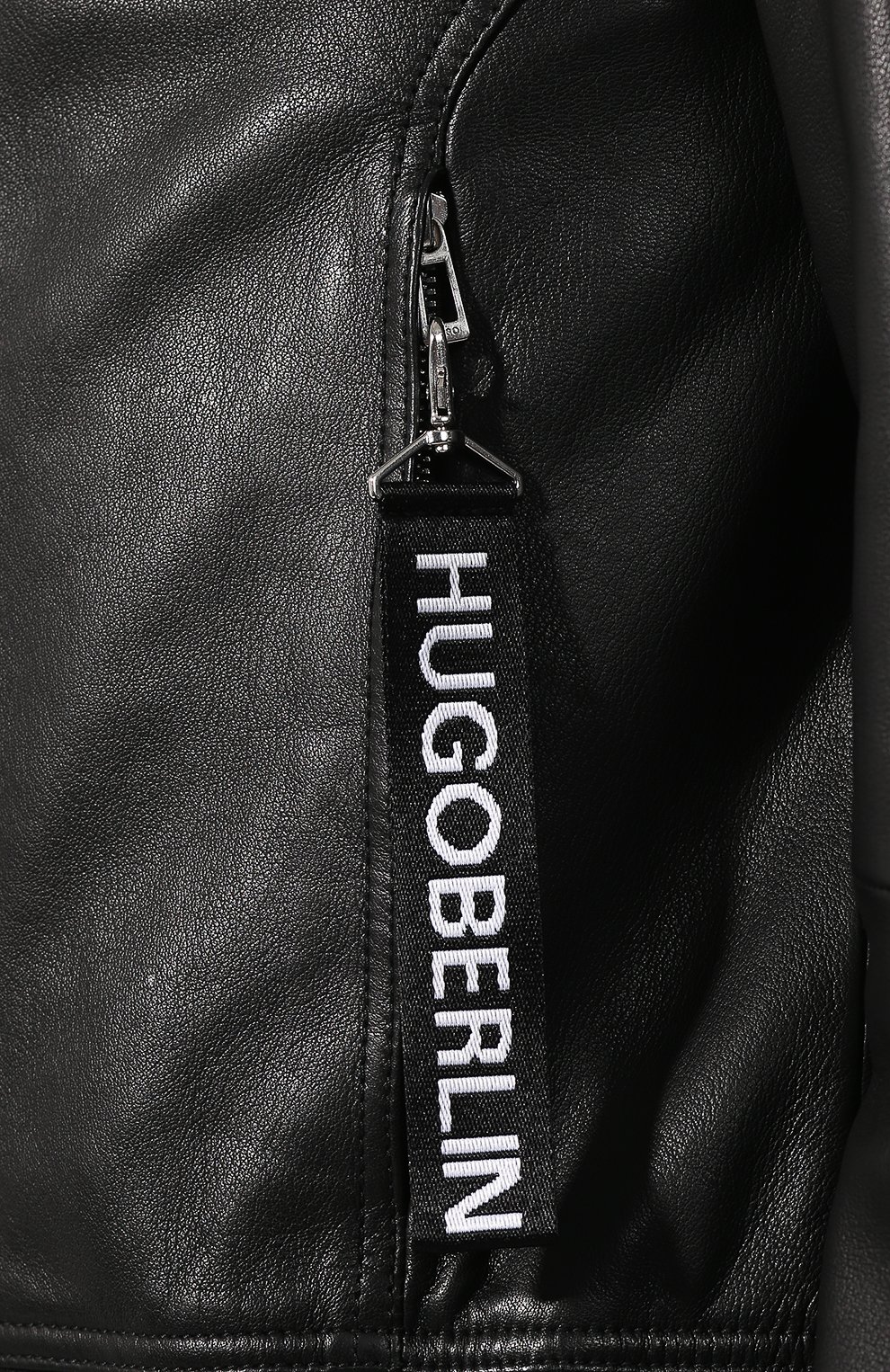 Кожаный бомбер HUGO черного цвета по цене 66000 руб., арт. 50427864, фото 5 Кожаный бомбер HUGO, арт. 50427864, фото 5