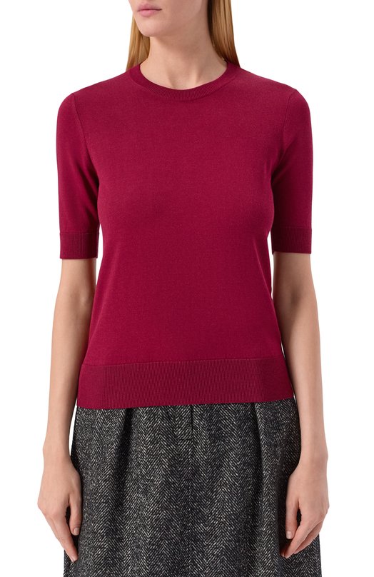 Пуловер из вискозы и хлопка Dolce & Gabbana FXG26T/JFMEB Бордовый  FXG26T/JFMEB Фото 3