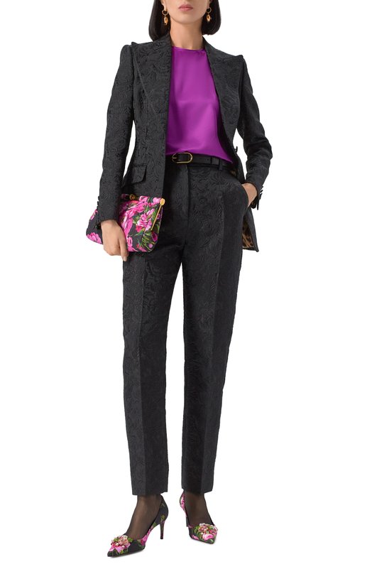Атласный топ Dolce & Gabbana F7ZZCT/FU1AU Фиолетовый  F7ZZCT/FU1AU Фото 2