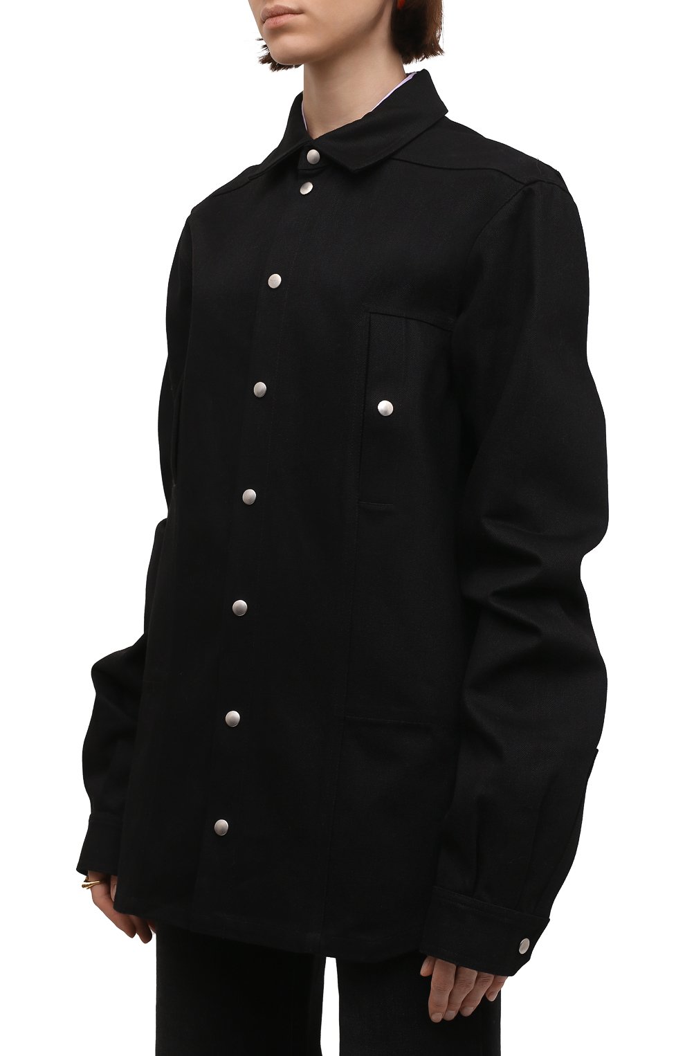 Джинсовый жакет RICK OWENS черного цвета по цене 121000 руб., арт. R002A7793/DBB, фото 3 Джинсовый жакет RICK OWENS, арт. R002A7793/DBB, фото 3