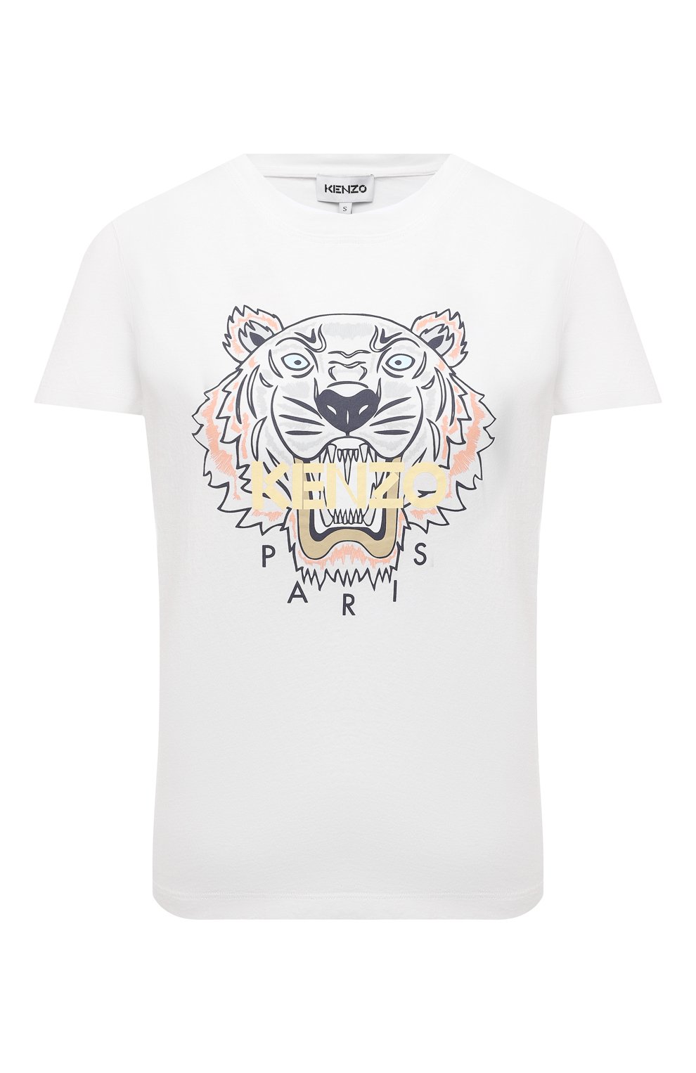 Хлопковая футболка KENZO белого цвета по цене 13800 руб., арт. FC52TS8464YM, фото 1 Хлопковая футболка KENZO, арт. FC52TS8464YM, фото 1