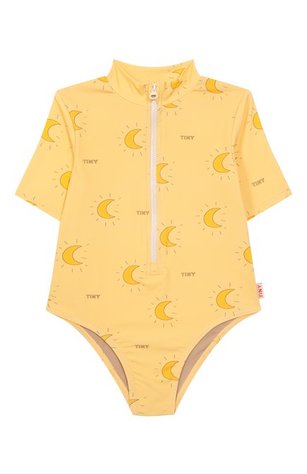 Детского слитный купальник TINYCOTTONS желтого цвета, арт. SS25-268 | Фото 1 (Нос: Не проставлено; Материал сплава: Проставлено; Материал внешний: Хлопок)