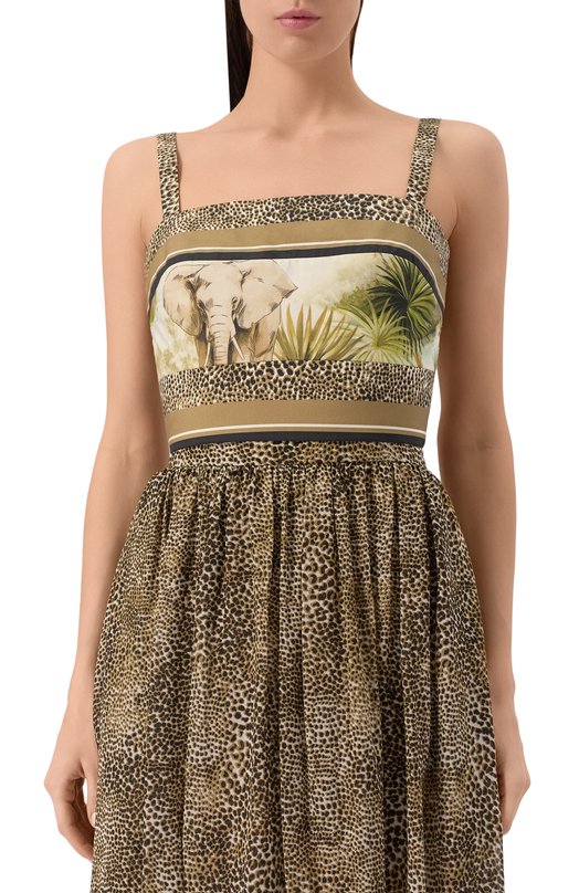 Хлопковый топ Elie Saab T0181PS25 Леопардовый  T0181PS25 Фото 3