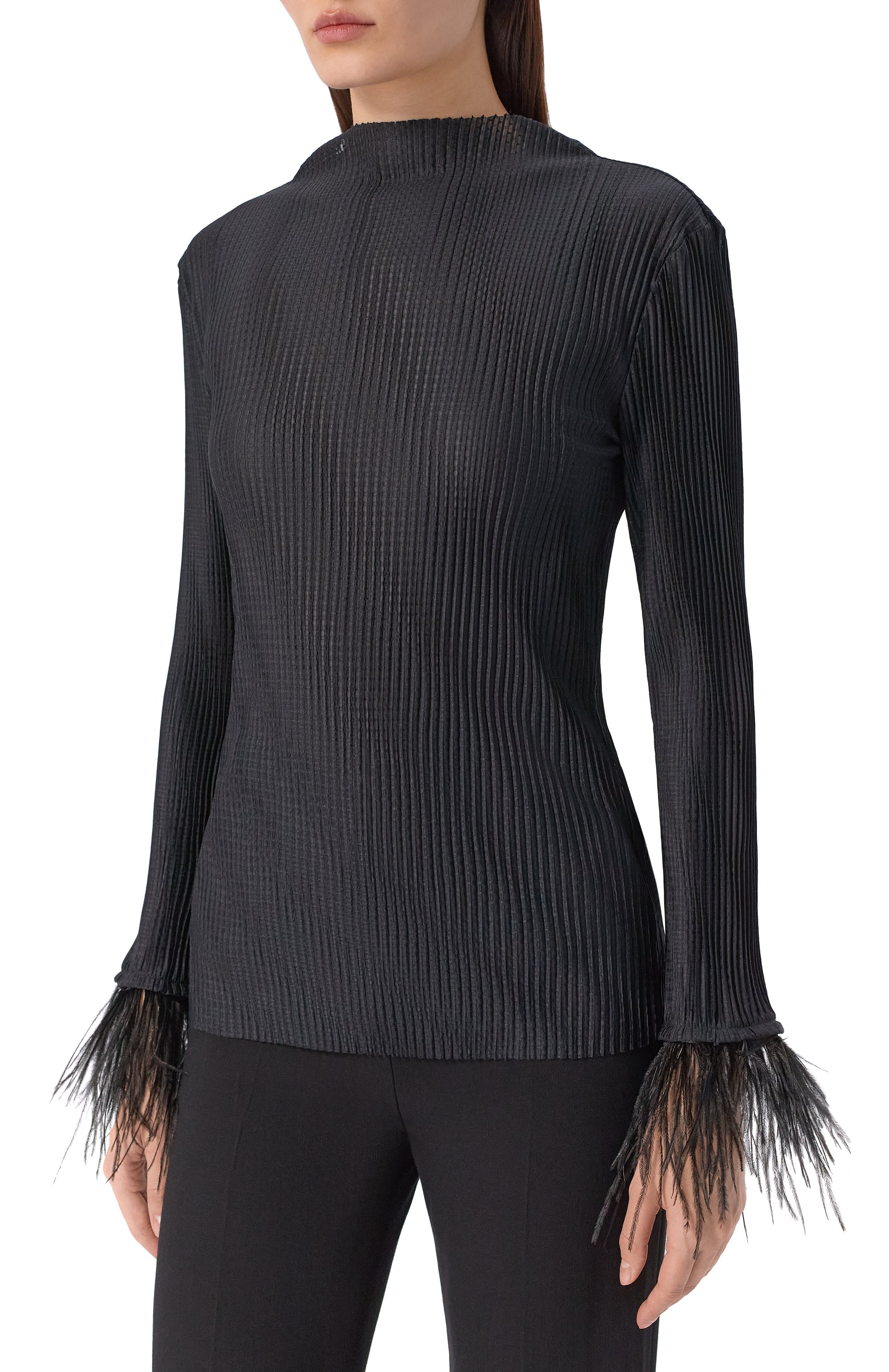 Топ с отделкой перьями BOSS, арт. 50548647, фото 3