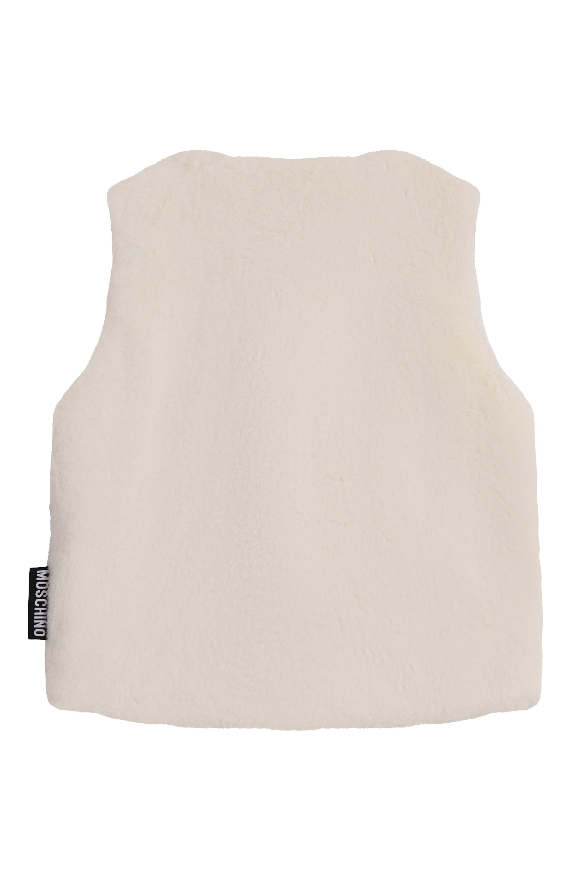 Жилет из экомеха MOSCHINO белого цвета по цене 24000 руб., арт. HDS052/LIA02/4-8, фото 2 Жилет из экомеха MOSCHINO, арт. HDS052/LIA02/4-8, фото 2