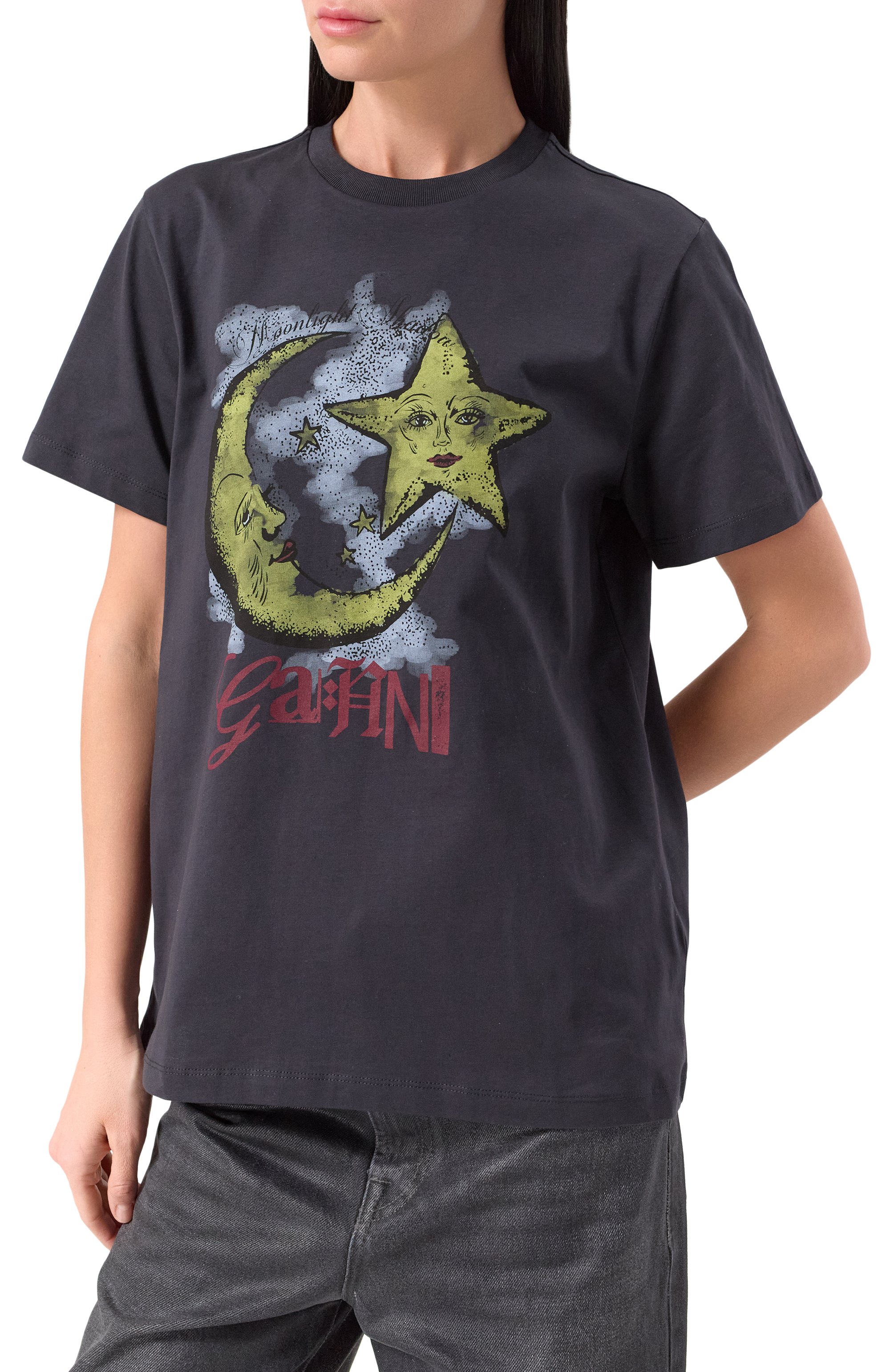 Хлопковая футболка GANNI, арт. T4058, фото 3