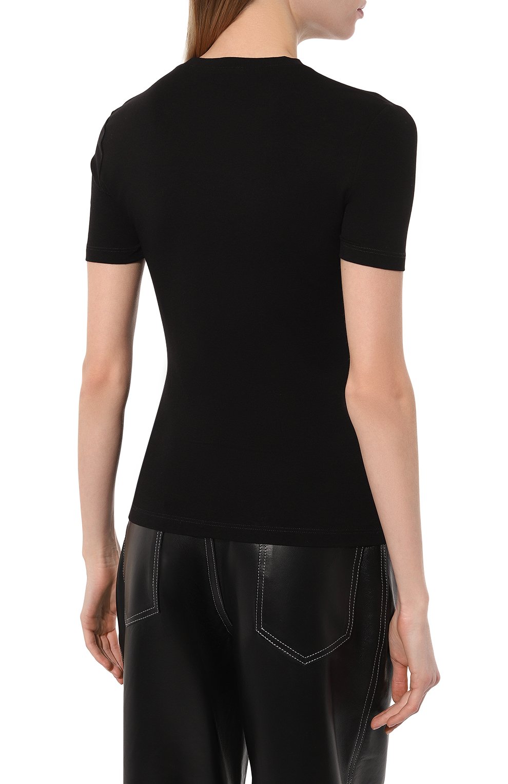 Футболка из вискозы VERSACE черного цвета по цене 64450 руб., арт. 1007521/1A053781B000, фото 4 Футболка из вискозы VERSACE, арт. 1007521/1A053781B000, фото 4