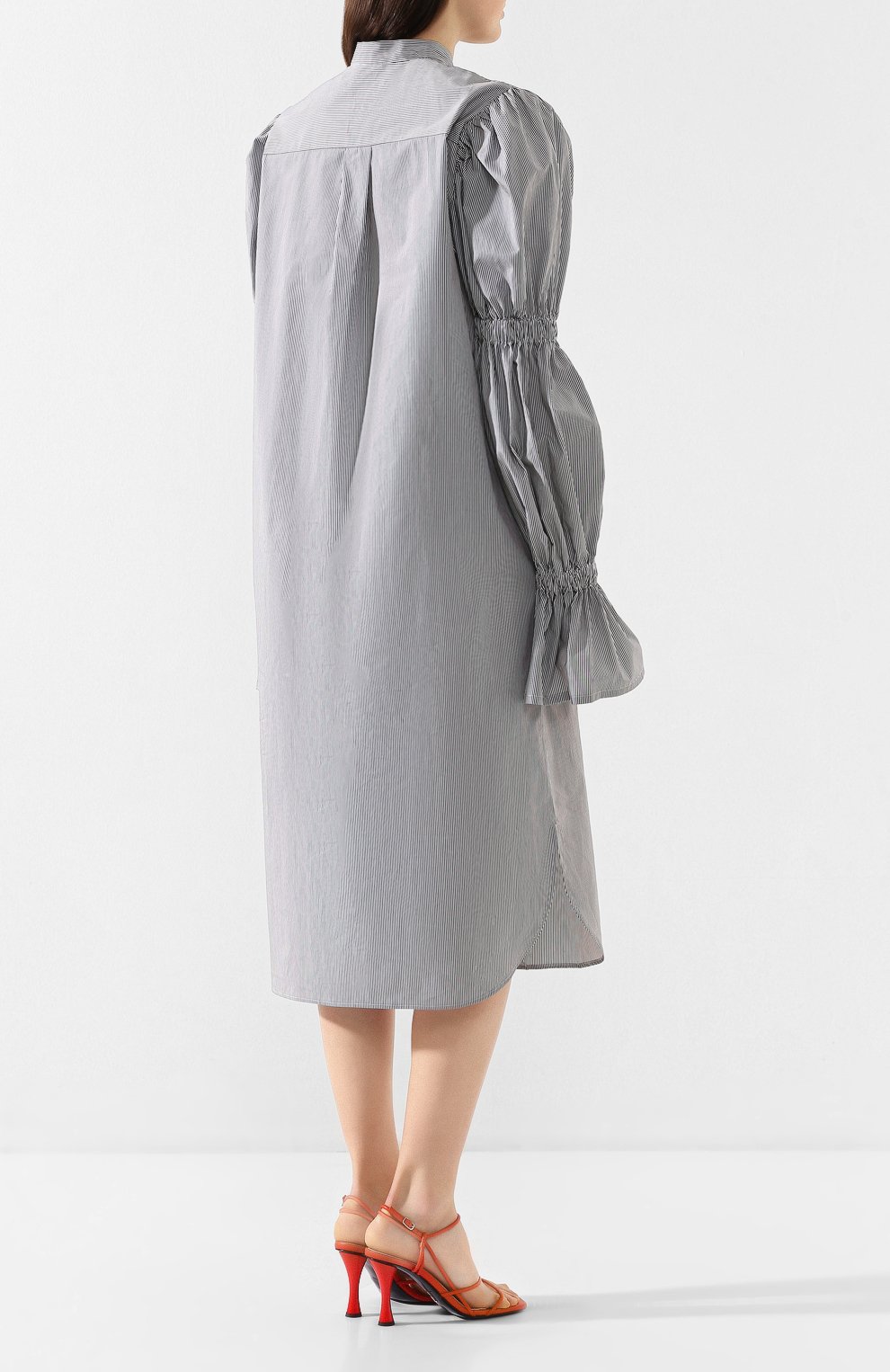 Хлопковое платье DRIES VAN NOTEN серого цвета по цене 59950 руб., арт. 201-31080-9060, фото 4 Хлопковое платье DRIES VAN NOTEN, арт. 201-31080-9060, фото 4