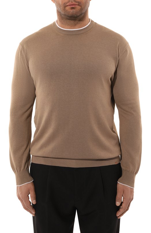 Джемпер из шелка и хлопка Paul&Shark 25411509/3XL Бежевый  25411509/3XL Фото 3