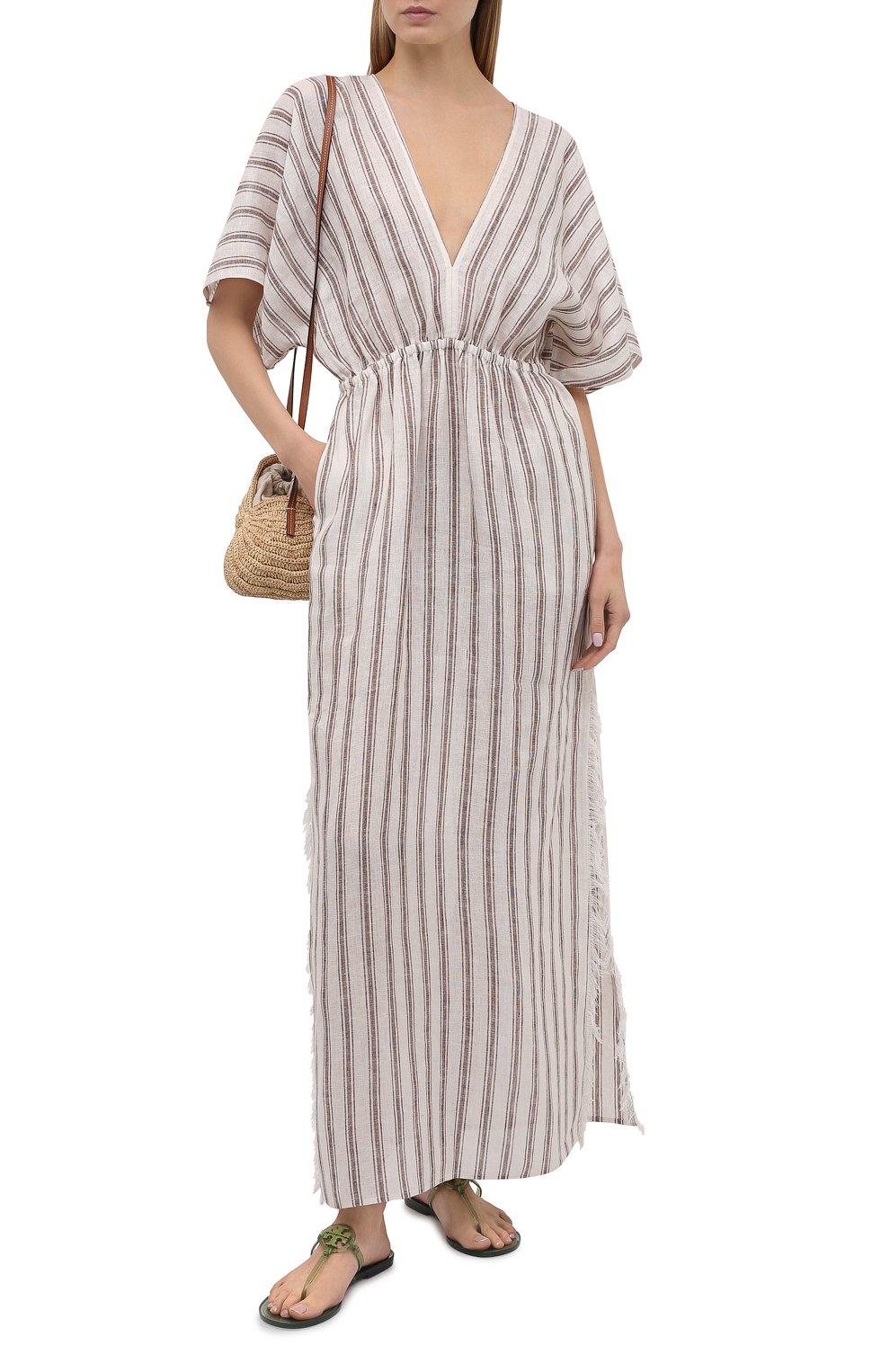 Льняная туника TORY BURCH бежевого цвета по цене 56850 руб., арт. 82037, фото 2 Льняная туника TORY BURCH, арт. 82037, фото 2