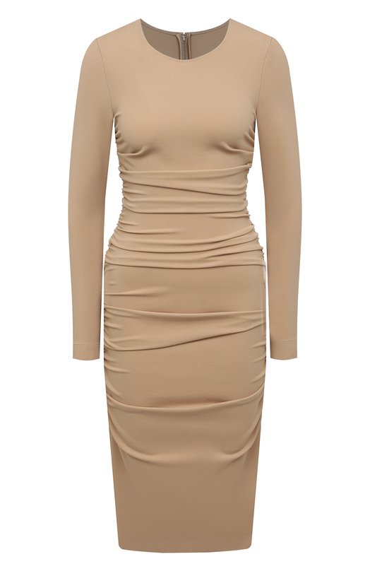 Платье из вискозы Dolce & Gabbana F6ZR8T/FUGKF Бежевый F6ZR8T/FUGKF