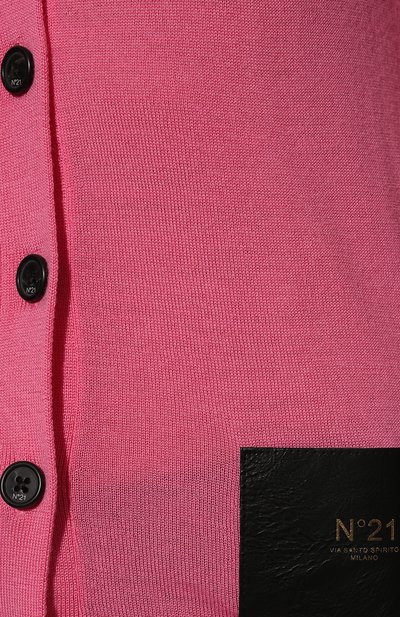 Шерстяной кардиган N21 розового цвета по цене 47750 руб., арт. 22I N2M0/A035/9000, фото 5 Шерстяной кардиган N21, арт. 22I N2M0/A035/9000, фото 5