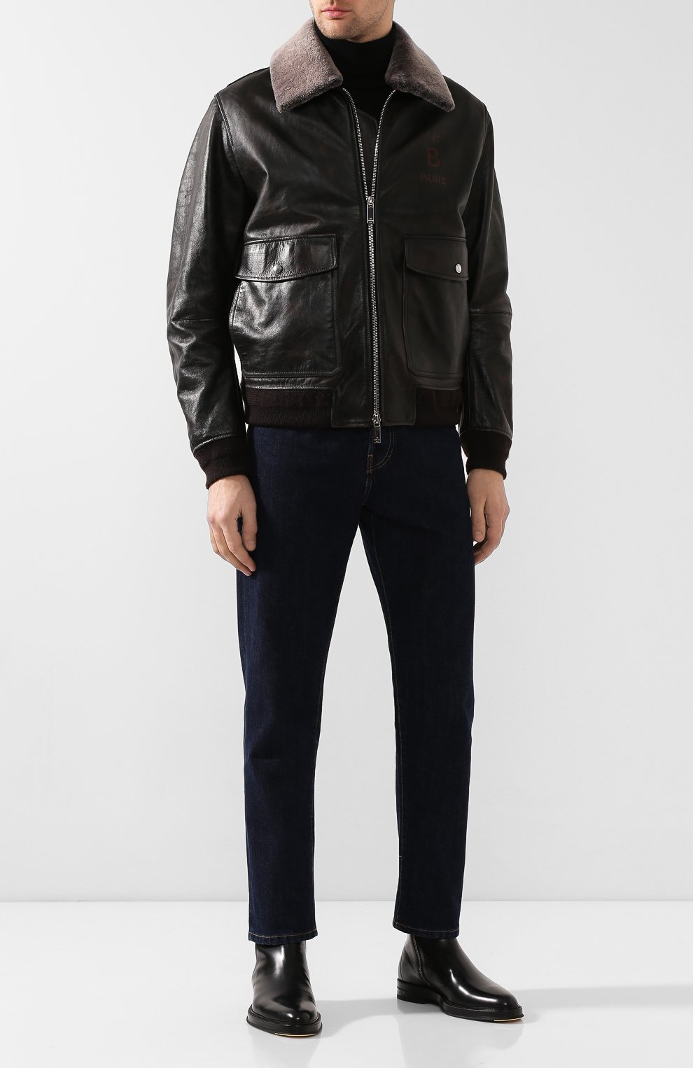 Кожаный бомбер с меховой отделкой BERLUTI коричневого цвета по цене 548500 руб., арт. R16LBL53-001, фото 2 Кожаный бомбер с меховой отделкой BERLUTI, арт. R16LBL53-001, фото 2