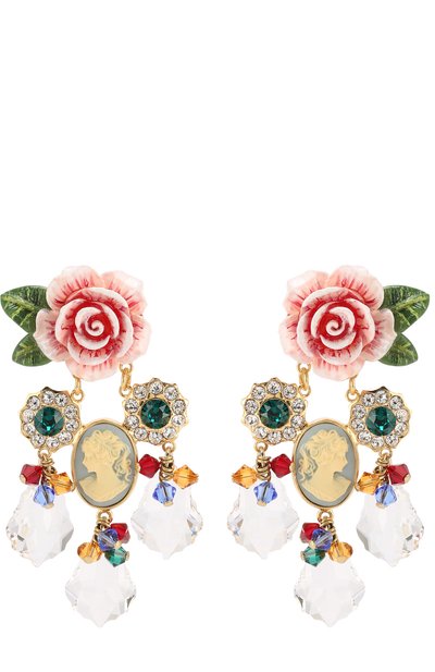 Серьги-клипсы с подвесками и кристаллами swarovski DOLCE & GABBANA, арт. WEK4P3/W1111, фото 1