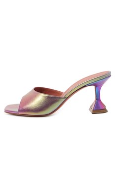 Женские кожаные мюли lupita AMINA MUADDI разноцветного цвета, арт. LUPITA SLIPPER 70/METALLIC NAPPA | Фото 4 (Каблук высота: Высокий; Материал внутренний: Натуральная кожа; Материал сплава: Проставлено; Каблук тип: Фигурный; Подошва: Плоская; Драгоценные камни: Проставлено)