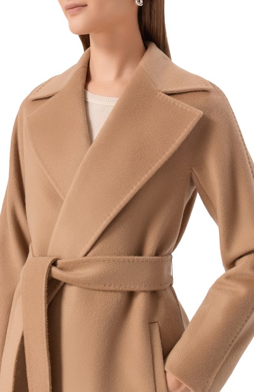 Шерстяное пальто Max Mara Studio DRAVENNA Бежевый  DRAVENNA Фото 5