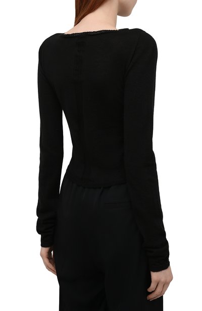 Кашемировый пуловер RICK OWENS черного цвета по цене 44200 руб., арт. R002A7673/WS, фото 4 Кашемировый пуловер RICK OWENS, арт. R002A7673/WS, фото 4