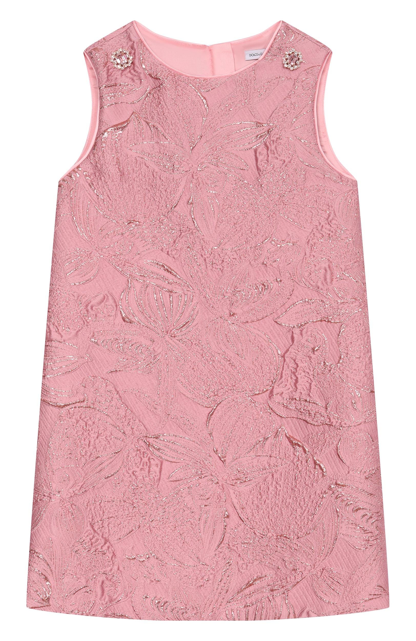 Платье DOLCE & GABBANA темно-розового цвета по цене 84100 руб., арт. L54DP2/HJMR0_001, фото 1 Платье DOLCE & GABBANA, арт. L54DP2/HJMR0_001, фото 1