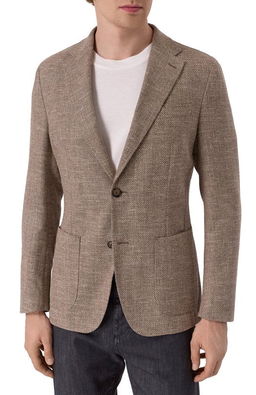 Пиджак из хлопка и вискозы Windsor 13 GIR0 10019382/30046376 Коричневый  13 GIR0 10019382/30046376 Фото 5
