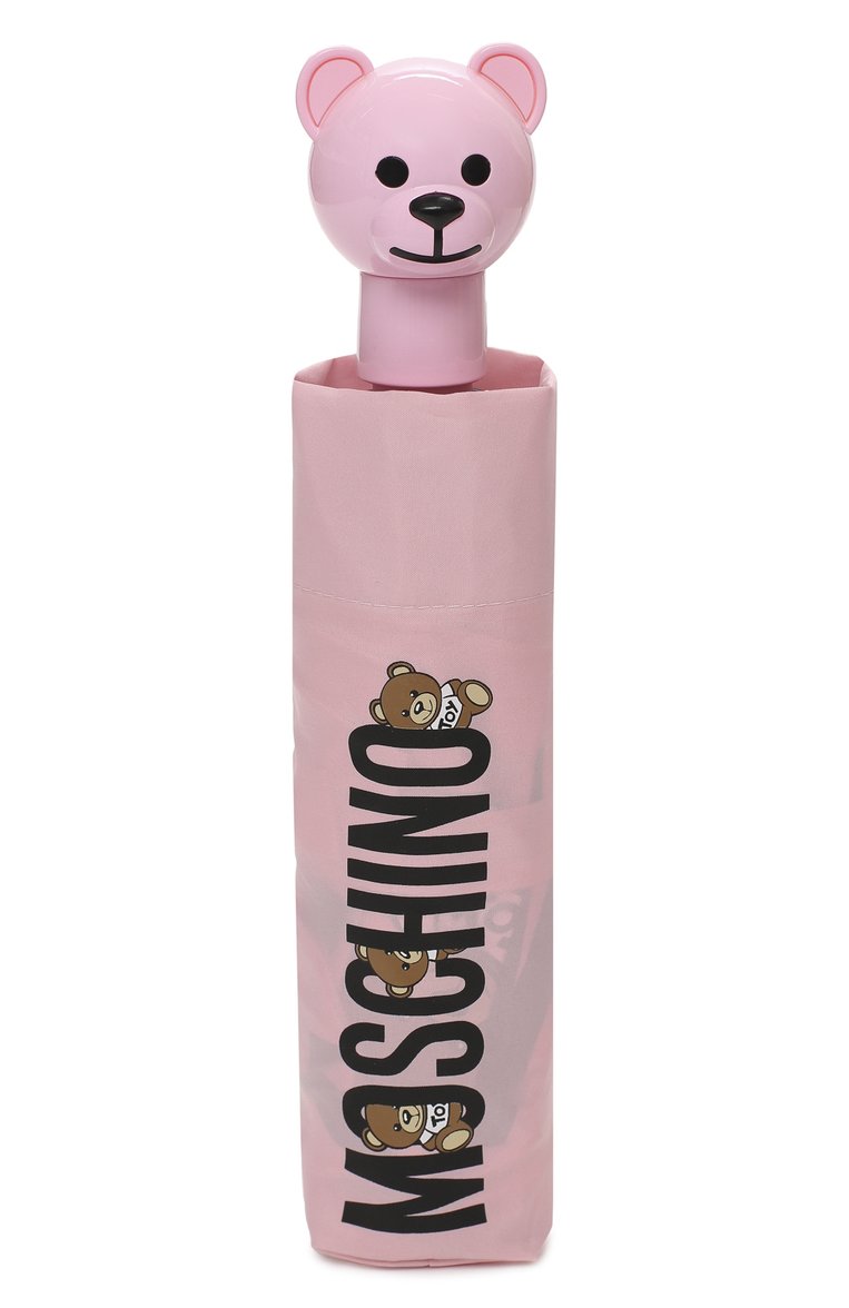 Женский складной зонт MOSCHINO розового цвета, арт. 8068-0PENCL0SE | Фото 4 (Материал: Металл, Текстиль, Синтетический материал; Нос: Не проставлено; Материал сплава: Проставлено)