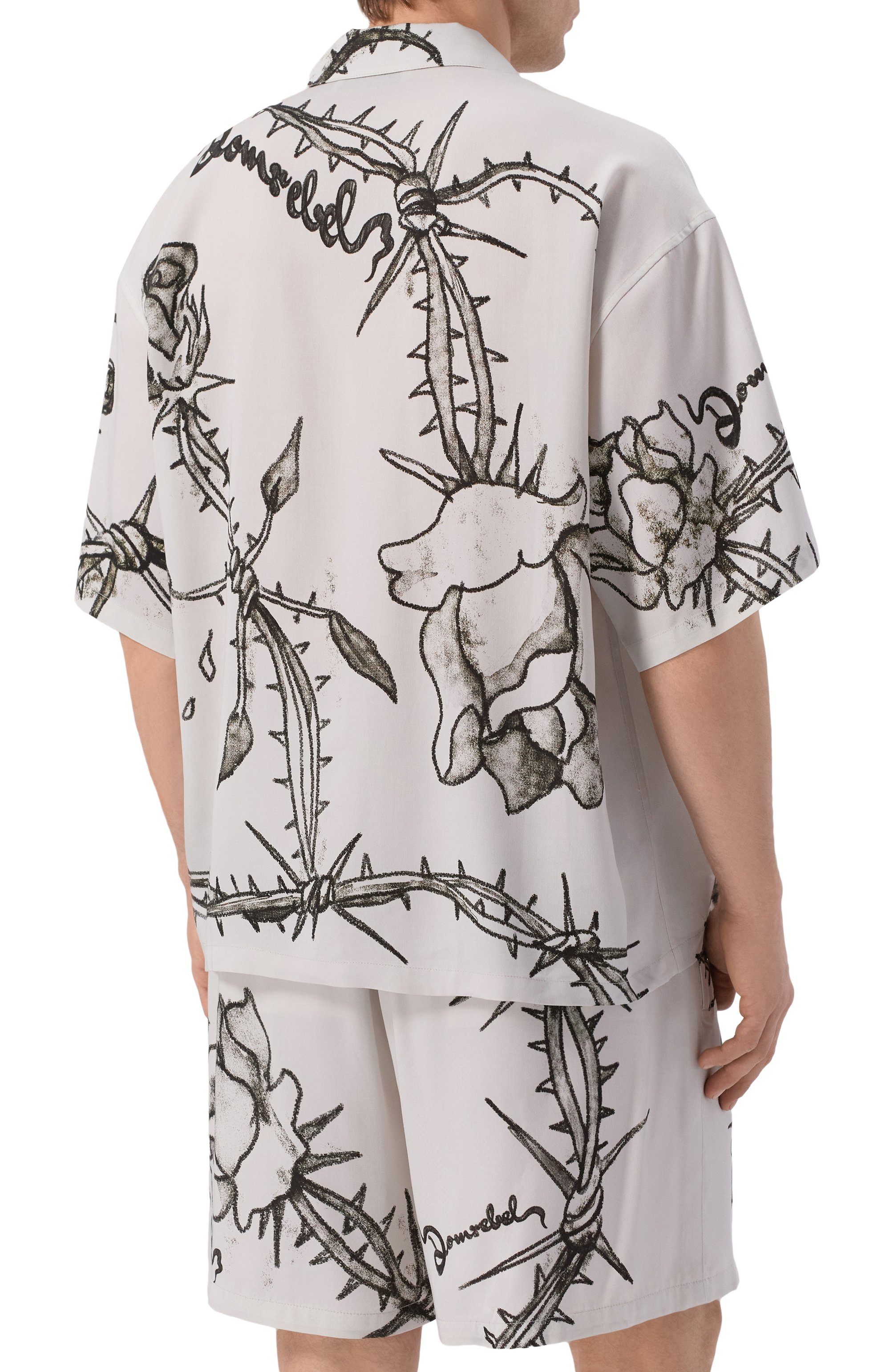 Рубашка из вискозы DOMREBEL кремового цвета по цене 41700 руб., арт. M INKED/CAMP C0LLAT SHIRT, фото 4 Рубашка из вискозы DOMREBEL, арт. M INKED/CAMP C0LLAT SHIRT, фото 4