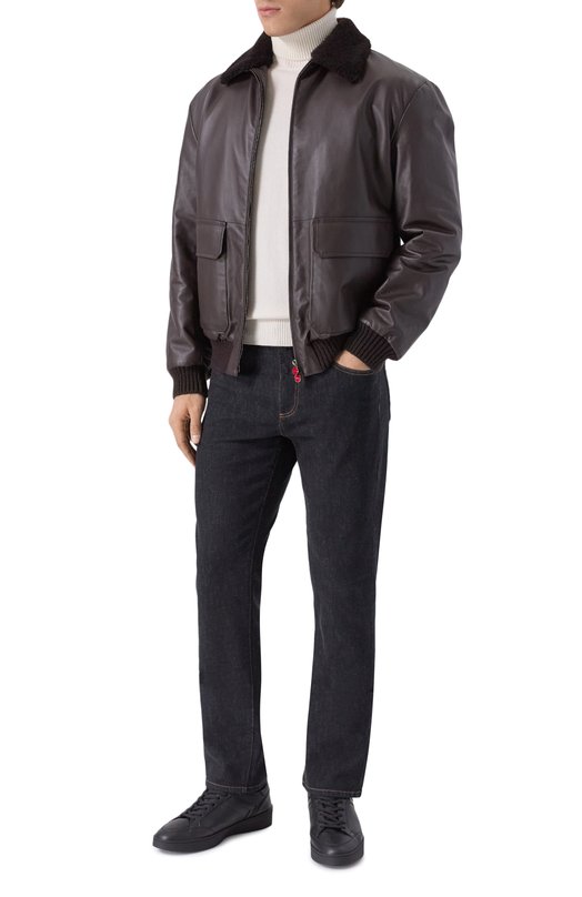 Кожаные кеды Canali 493203/RC01210 Чёрный  493203/RC01210 Фото 2